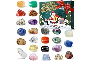 DYMUZIC Crystal Advent Calendar 2024, 24 Days of Surprise Crystals and Gem Rocks Collection, Rock Advent Calendar 2024 Adult, Kids, Boys, Girls, Teen Girls, Healing Crystal Gemstone Advent Calendar 2024