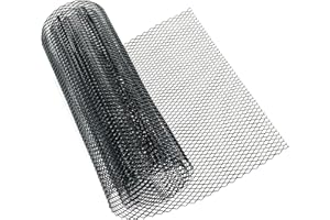 Modengzhe 40 x 13 inch Car Grill Mesh Sheet, Black Painted Aluminum Alloy Multifunctional Grille Mesh Roll, 6 x 12 mm Rhombic-Shape Grids