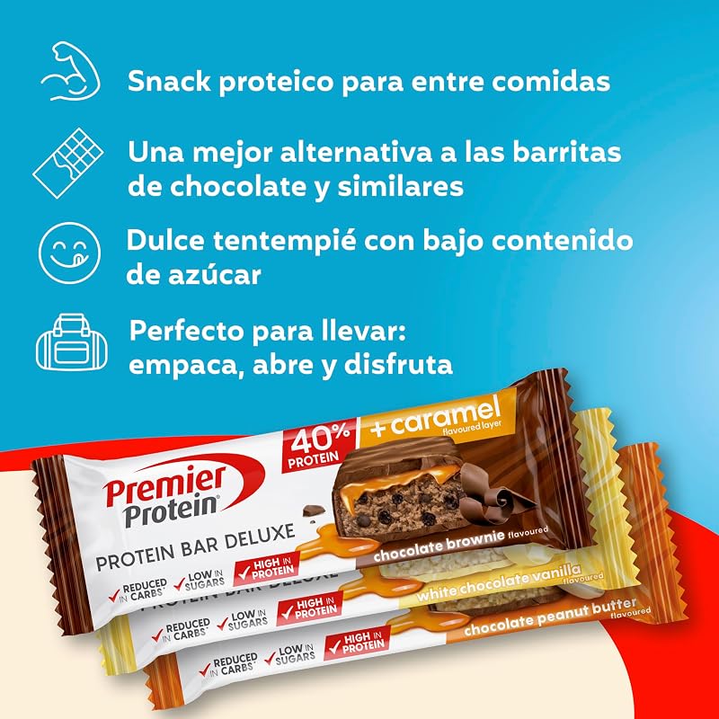 - Protein Bar Deluxe 40% - Multiflavourbox - 15x50g - Low sugar - Low Carb - palmölfrei