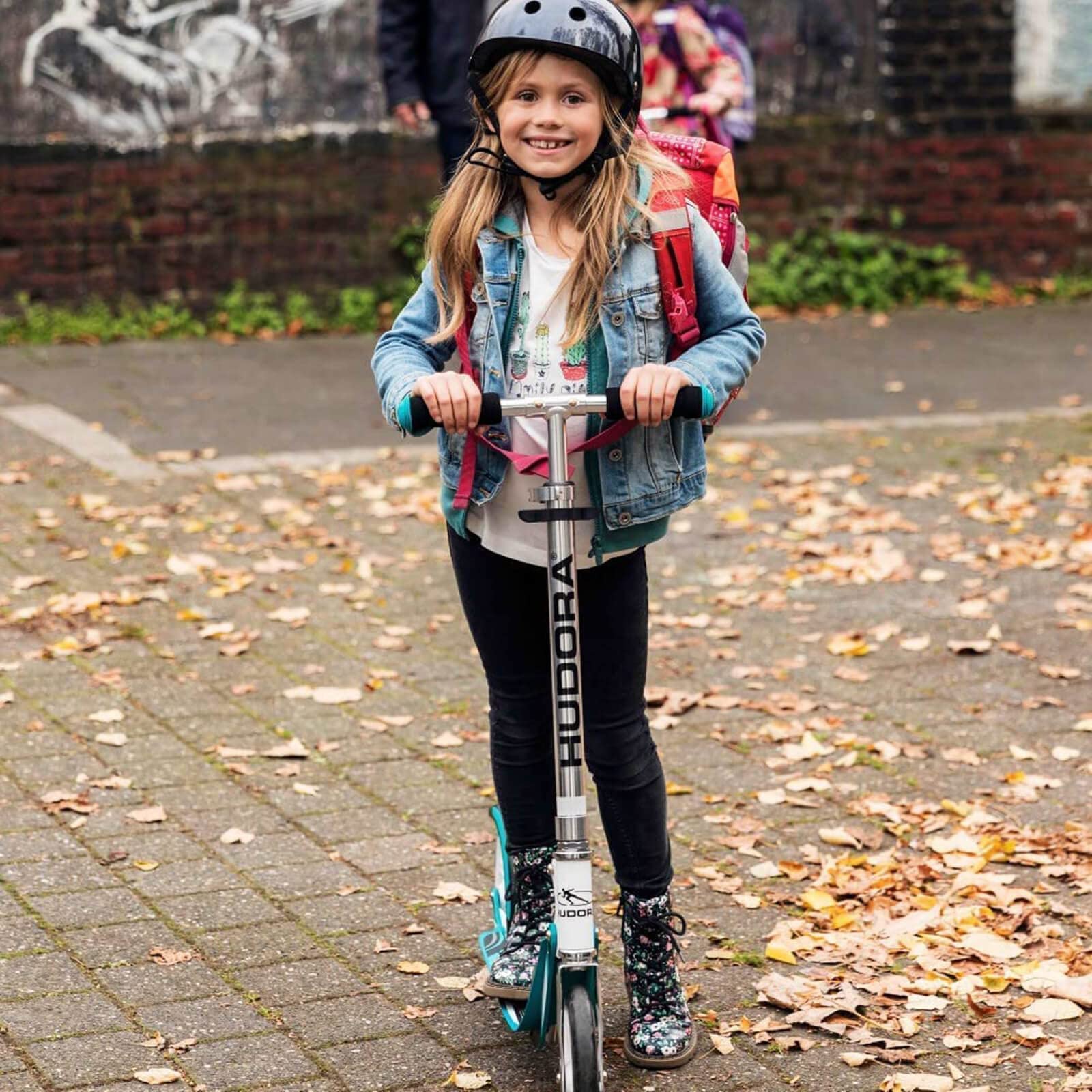 HUDORA Scooter for Kids & Teens - Ages 6-12, Adult Scooter with Big Wheels, Lightweight Durable All-Aluminum Frame