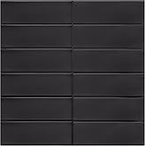 Backsplash Tile for Kitchen Peel and Stick, New Upgrade Premium Matte Black Stick on Tiles for Backsplash Kitchen, Matte Black (10-Sheet).