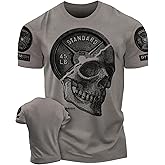 Gymish Lifestyle Skull Plate Gym Shirt, Work Out Deadlift Skull T-Shirt for Men
