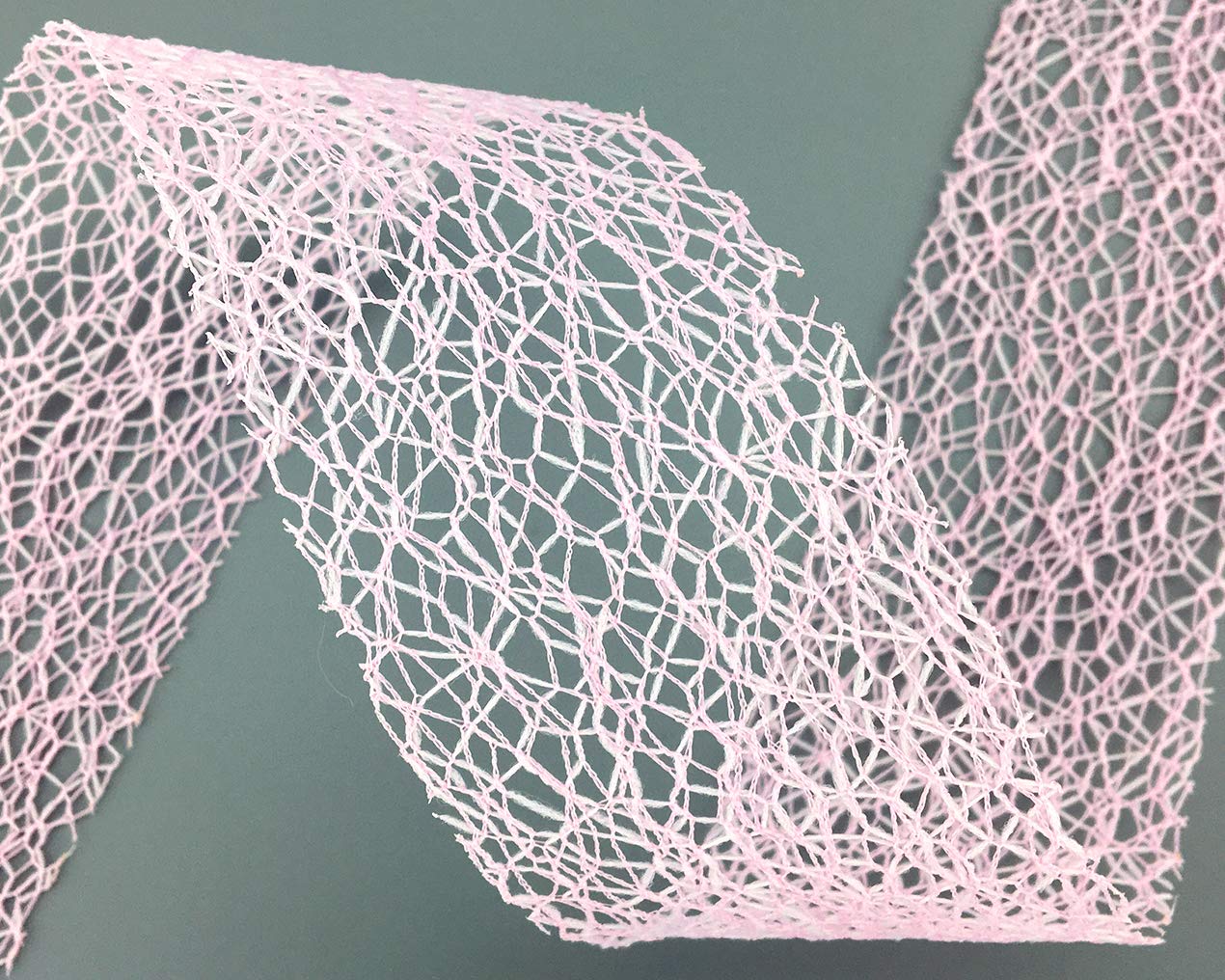finemark 20 m x 50 mm Net Ribbon LEA Light Pink (50) Floristry Ribbon Gift Ribbon Decorative Grid Decorative Floristry Ribbon for Crafts Decorating without Wire