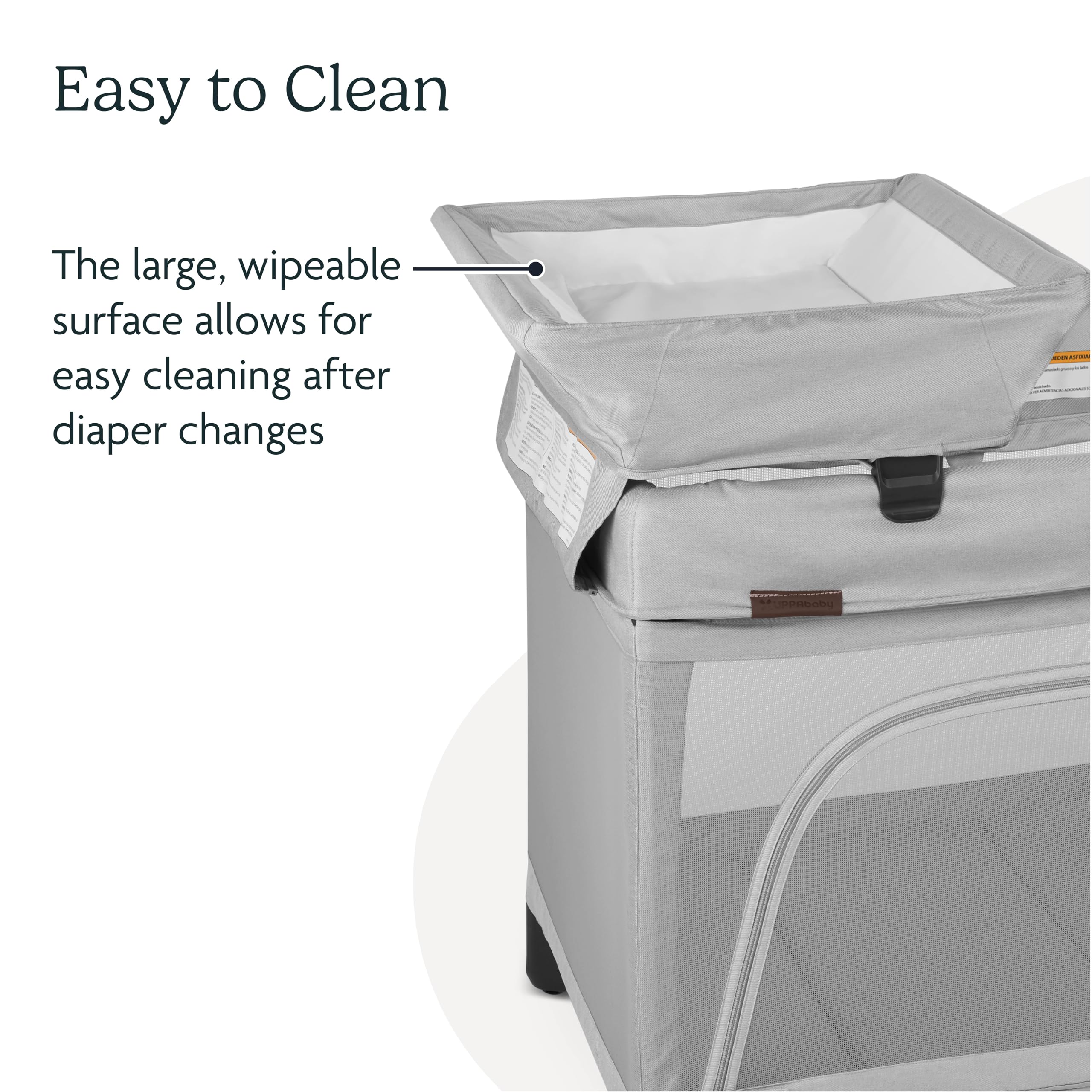 UPPAbaby Remi Changing Station/Wipeable Surface/Simple Attachment and Storage/Stella (Grey Brushed Mélange)