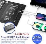 ELECAENTA 30W ETFE Foldable Solar Charger 3 USB C PD18W QC3.0 IPX5 Waterproof view 3
