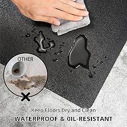 FURKIT Vinyl Floor Mat for Home, Black Waterproof