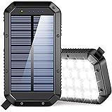 Solar Charger Power Bank 25000mAh, 36 LEDs Emergency Portable Solar Battery Charger with 3 Output Ports External Battery Pack