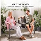 VonHaus Paris Love Seat Grey 2 Seater Textilene Patio Set Garden view 6