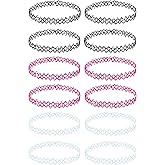 BodyJ4You 12PC Tattoo Choker Necklace - 90s Accessories 2000s Jewelry Y2K Fashion Vintage Trendy - Rainbow Goth Black Pink Green Blue White - Adjustable Stretchy Elastic Necklace Summer Vacation Set