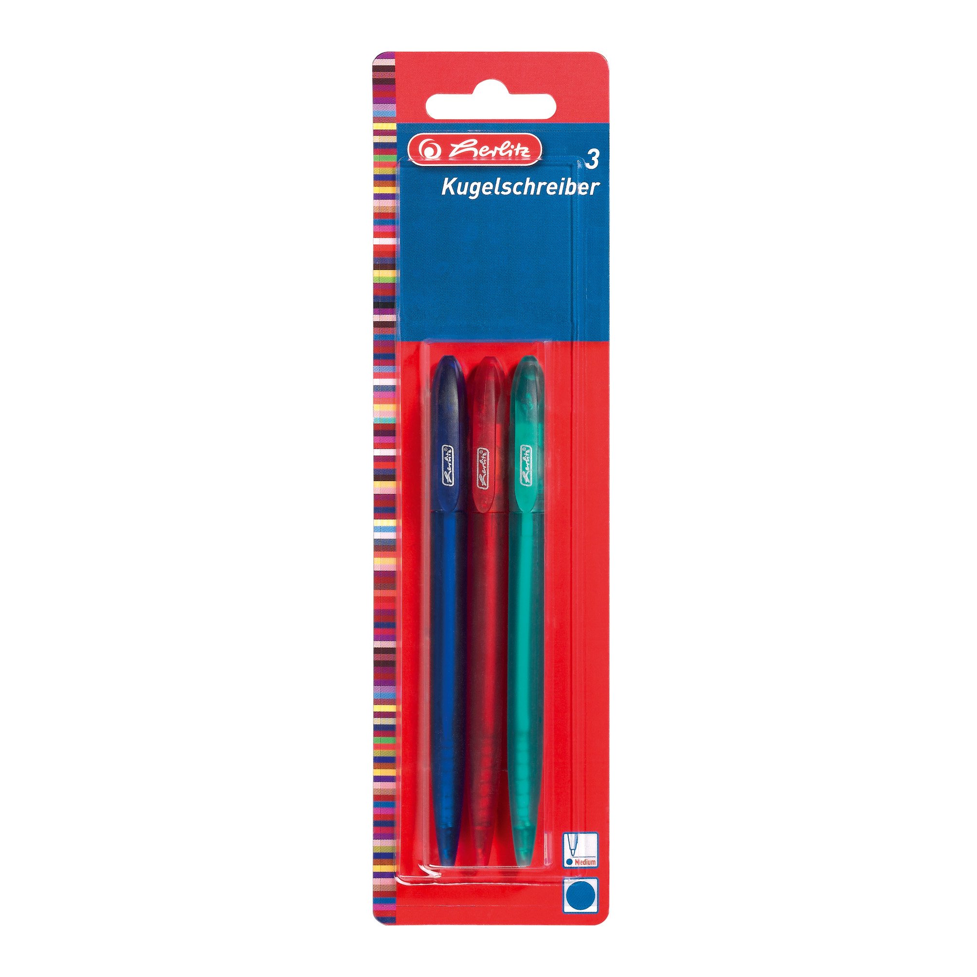 Herlitz 10314979 Frosted Ballpoint Pen Pack of 3