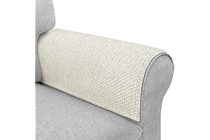 LOVOGEMY Couch Arm Covers, Waterproof Armrest Cover for Sofa, Armchair, Loveseat, Non-Slip Recliner Arm Covers, Sofa Headrest Covers, Arm Chair Covers Set of 2 (Beige, 24"×20")