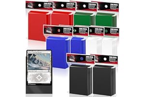 VKshop 1000 Pack Standard Soft Card Sleeves，Toploaders for Trading Cards， Plastic Card Holders Fit for Yugioh,Football,Baseball Cards，Sports Cards (Colours, 66 * 91mm)