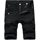 Enrica Men's Ripped Distressed Slim Fit Holes Denim Shorts