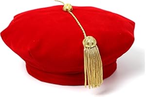 FtyFty Graduation Doctoral Tam Blue Velvet 8 Sided with Gold Bullion Tassel