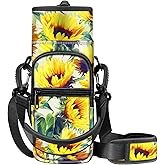 CaseBot Water Bottle Carrier Bag Sling Case, Sports Water Bottle Pouch Holder Sleeve with Adjustable Shoulder Hand Strap and 2 Pockets for Men Women Hiking Camping Travelling