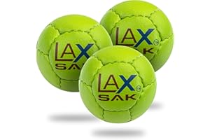 VELOCITY Lax Sak Soft Practice Lacrosse Balls - Same Weight & Size as a Regulation Lacrosse Balls, Great for Indoor & Outdoor Practices, Less Bounce & Minimal Rebounds - Lime Green, 3 Pack