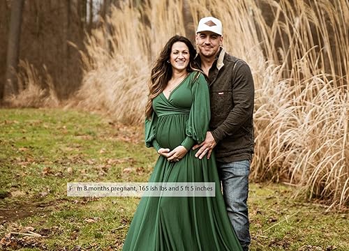green dress for pregnant women Satin maxi dress with a train main image 1