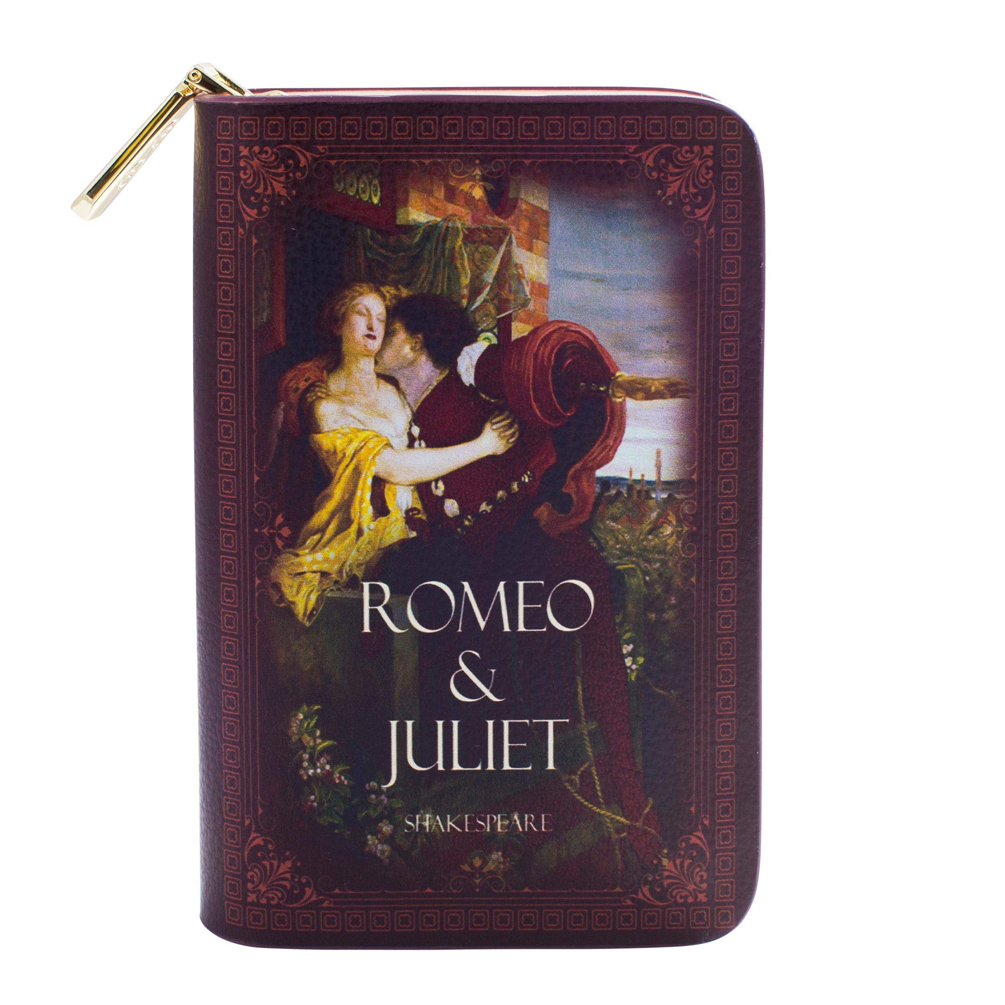 Well Read Romeo and Juliet Brown by William Shakespeare Book Themed Zip Around Wallet for Book Lovers- Ideal Literary Gift for Book Club & Bookworms - Vegan Faux Leather Clutch