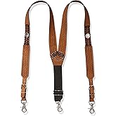 Nocona Belt Co. mens Buffalo Nickel Basket Leather SuspenderSuspenders