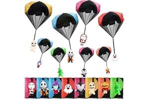 Rdogeia 8PCS Christmas Parachute Toy for Kid,Nightmare Before Christmas Parachute Toy,Tangle Free Throwing Toy Parachute,Christmas Stocking Stuffer Gifts for Grandkids Kids Boy Girl