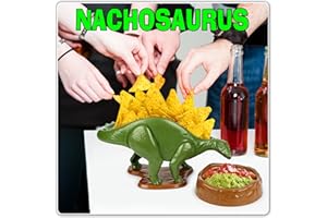 BARBUZZO Funwares Original Nachosaurus Snack and Dip Set, Dinosaur Nacho Holder