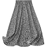GORGLITTER Women's Plus Size Skirt Boho Trendy Summer Vacation Floral Midi Skirts High Waisted A Line Flowy Maxi Skirt