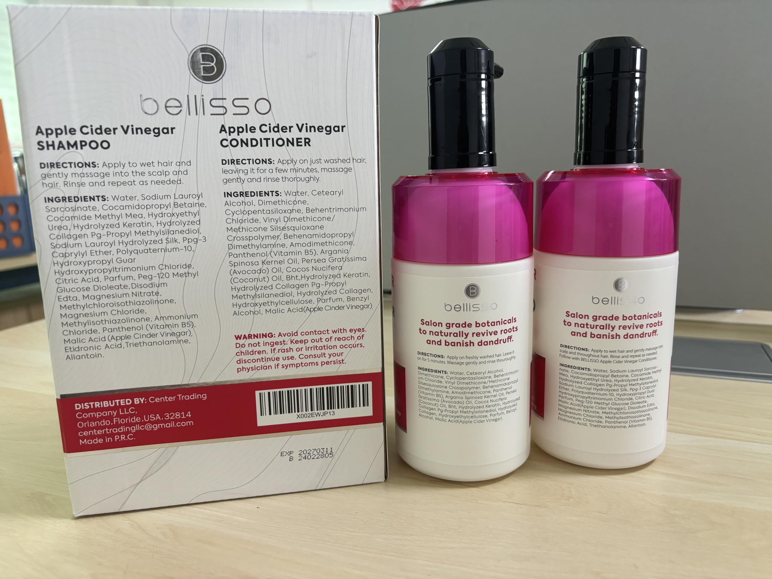 Apple Cider Vinegar Shampoo and Conditioner Set - Stop Flaky and Itchy Scalp – Sulfate Paraben Free Anti Dandruff Soothing Treatment for Dry, Oily and Damaged Hair - Intense Care for Women and Men