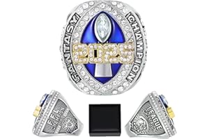 K-toobeely 2025 Fantasy Football Championship Ring with Box League Champion Trophy Rings Premium Award for Winne