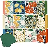 qiqee Clash Flowers Paper Gift Bags with Tissue Paper Handles 12PCS 2.4"x4.7"x6.3" Small Size(12pcs Bags +24pcs Tissue Paper )