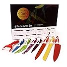 Golden Chef Collection 8 Piece Stainless Steel Non Stick Blades Kitchen Knife Set with Ceramic Peeler Gift Box