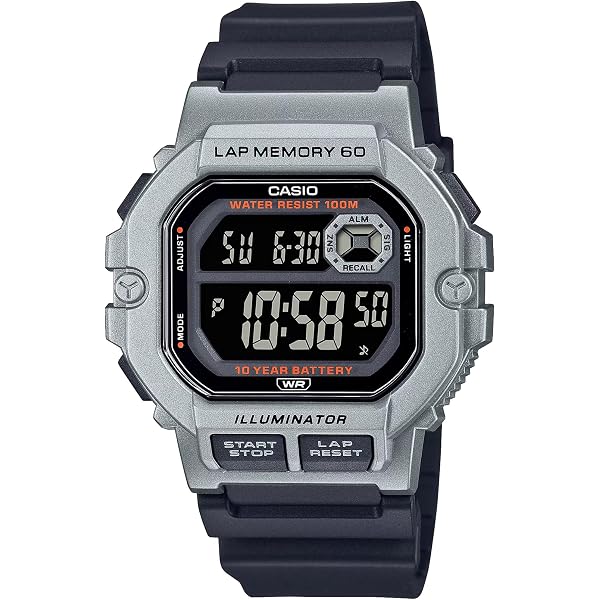 Casio Orologio Sportivo MW-610H-1AVCF - Resistente, 100 Metri Impermeabile, Batteria 10 Anni, Design Accattivante Con Datario - 3