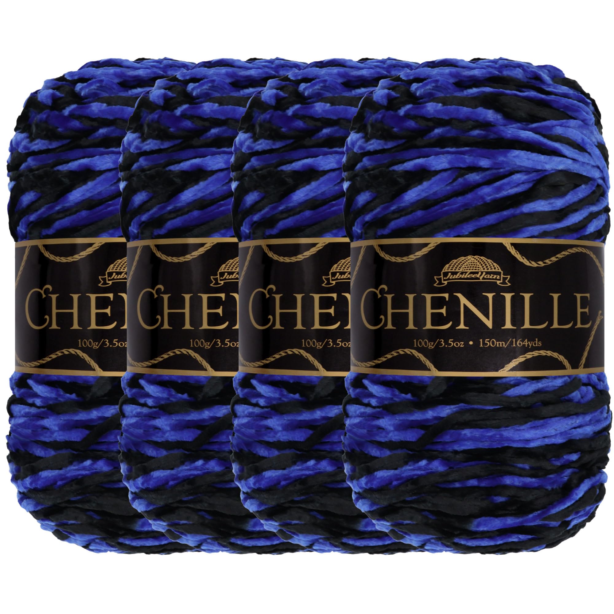 JubileeYarn Chenille Yarn - Worsted Weight - 100g/Skein - Atlantis - 4 Skeins — image 1