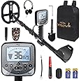 16 inch Depth Metal Detectors for Adults,19.2 kHz Professional Metal Detector High Sensitivity DISC&PP Mode Waterproof Gold Detector with Dual D Search Coil LCD Backlight Display Including Pinpointer