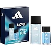 Adidas Moves for Him Giftset,1 fl oz EDT + 2.5 fl oz Body Fragrance, Notes of Green Apple, Cedarwood, Musk, Men's Fragrance, Long Lasting, Sporty Fragrance, Travel Size