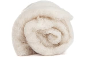 Desert Breeze Distributing Maori Wool Carded Batting, 100% Natural New Zealand Wool Made by DHG in Italy for Needle Felting, 3.5 OZ, 27 Micron, Color Sand