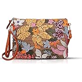 QTKJ Clutch Purses for Women, Straw Bag, Bohemian Handmade Sequin Embroidered Flowers Envelope Package, Summer Beach Handbags for Vacation, Travel