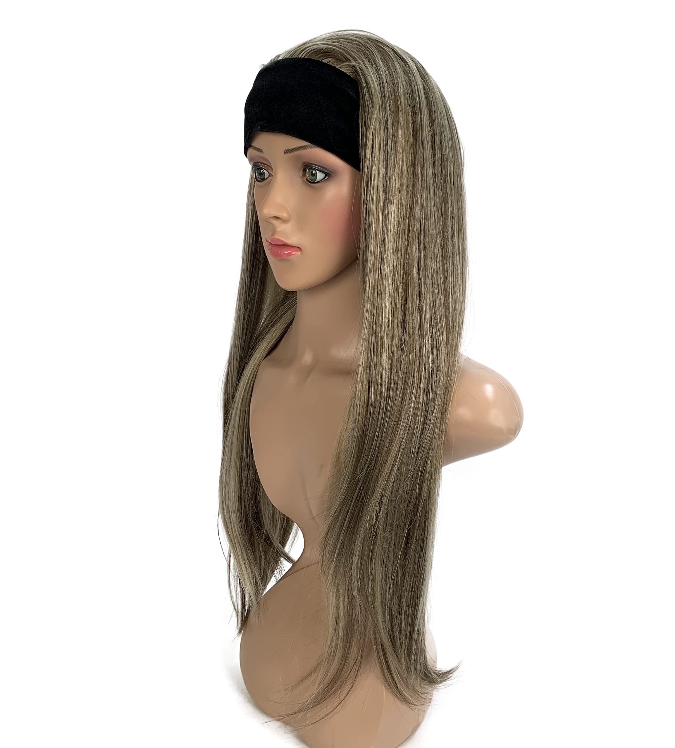 Sleek Synthetic HeadBand Wigs Straight HeadBand Wig 25 inches Headband Wigs Long Wigs 200g (F12/16/613)