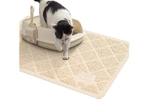Niubya Cat Litter Mat, Premium Litter Box Mat 23x14 Inches with Non-Slip and Waterproof Backing, Litter Trapping Mat Soft on 