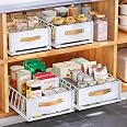 Pull out Cabinet Organizer,Heavy Duty Slide out Pantry Shelves Drawer Storage with Adhesive Nano Film,Sliding Mesh Cabinet Ba
