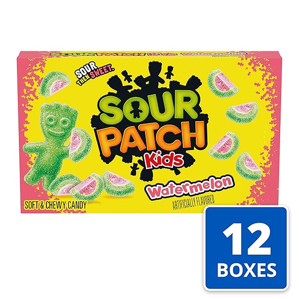SOUR PATCH KIDS WATERMELON SOFT & CHEWY CANDY, BULK CANDY, 12 – 3.5 OZ BOXES