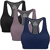 MIRITY Women Racerback Sports Bras - High Impact Workout Gym Activewear Bra Pack of 3