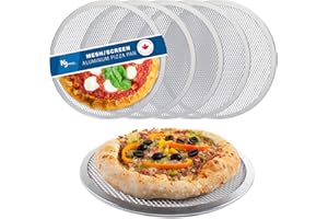 Norjac Bulk Pizza Screen, 10 Inch, 6 Pack, Seamless Rim, Restaurant-Grade, 100% Aluminum Pizza Pan, Oven-Safe, Rust-Free.