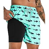 APTRO Men's Swim Trunks with Compression Liner 5 Inch Bathing Suit Beach Swimsuits