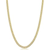 Solid 14k Yellow Gold Filled 4.3 mm Double Curb Link Chain Necklace for Men and Women