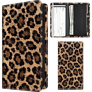 APVDSH Checkbook Cover for Personal Checkbook, Cute Pu Leather Check Book for Women & Men, Slim Checkbook Holder with Pen Hol