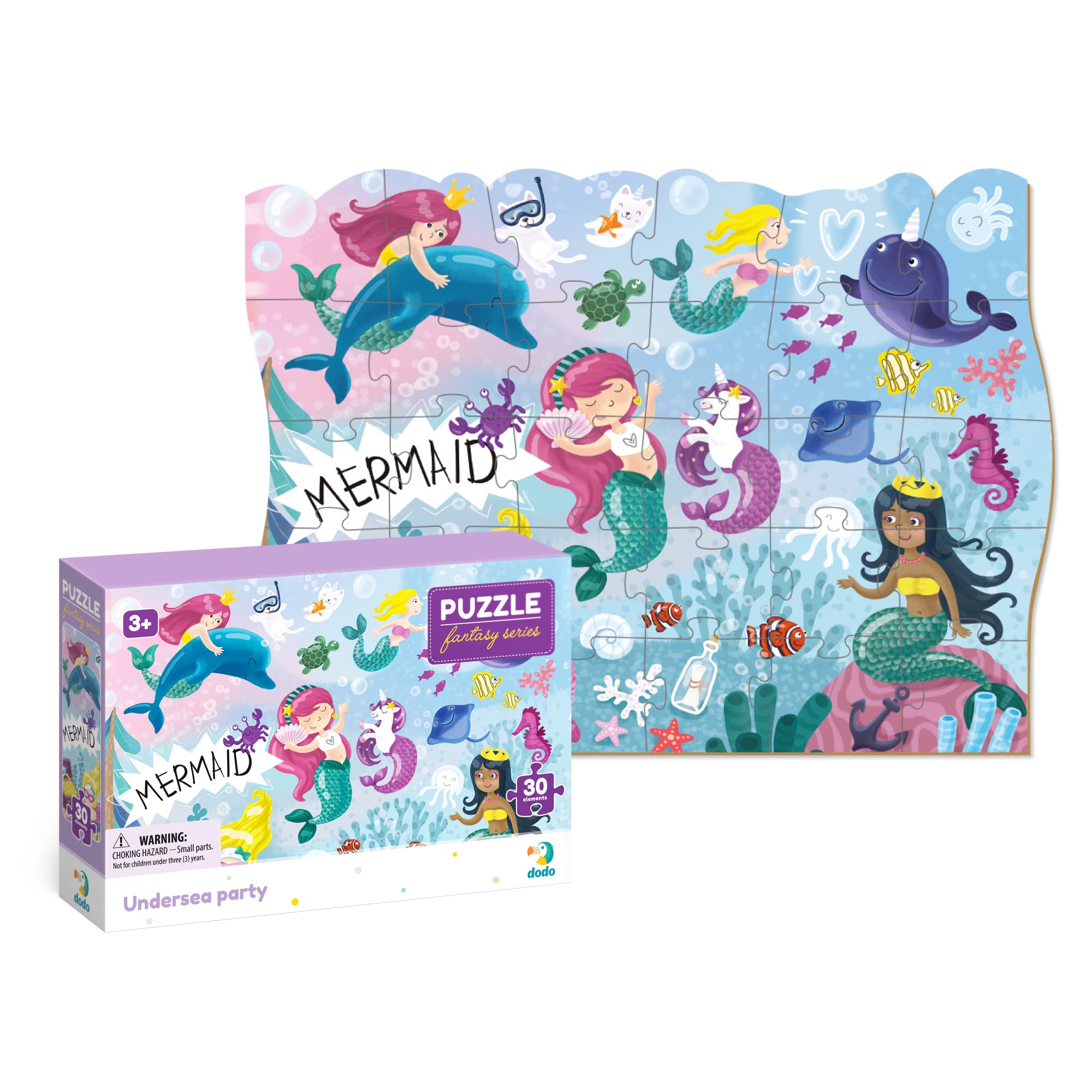 Undersea party Fantasy mermaids Jigsaw Puzzles for Kids 3 years old and up 30 pieces Dodo Perfect Educational Gift for Girls