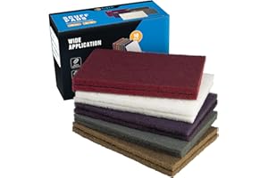 S SATC 6" x 9" 10 Pack General Purpose Scuff Pads,2 Each Maroon,Gray,Gold,Purple and White Scuff Pads for Scuffing,Scouring,Sanding,Paint Primer Prep Adhesion Scratch for Automotive Restoration