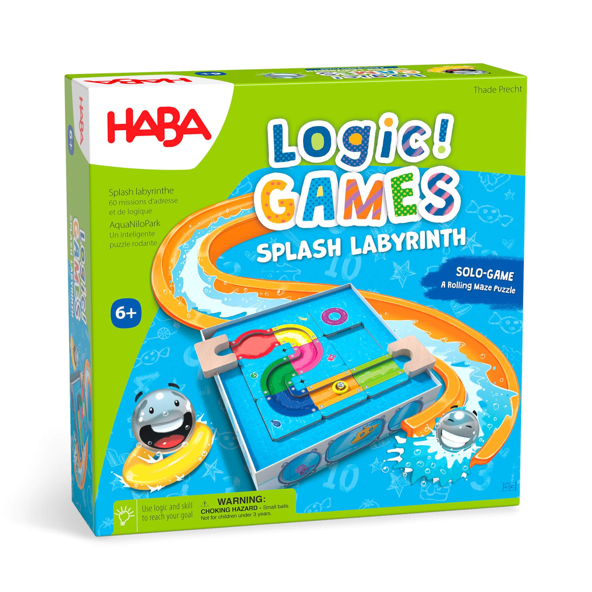 HABA Logic Games Splash Labyrinth | Milo’s Waterpark Dexterity Maze for Ages 6+ | Fun Solo or Group Challenge | Hand-Eye Coordination & Logic Skills | Made in Germany | Family-Friendly Puzzle Game