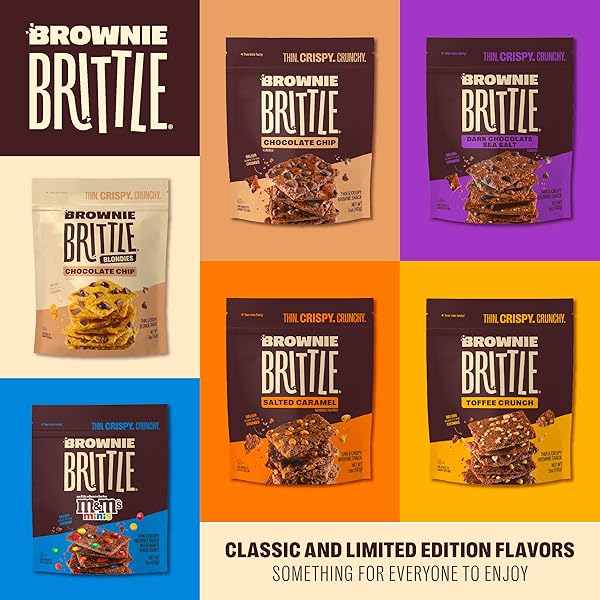 BROWNIE BRITTLE – SALTED CARAMEL THIN AND CRISPY SWEET SNACKS (PACK OF 1, 14 OZ), RICH GOURMET BROWNIE BITES DESSERT
