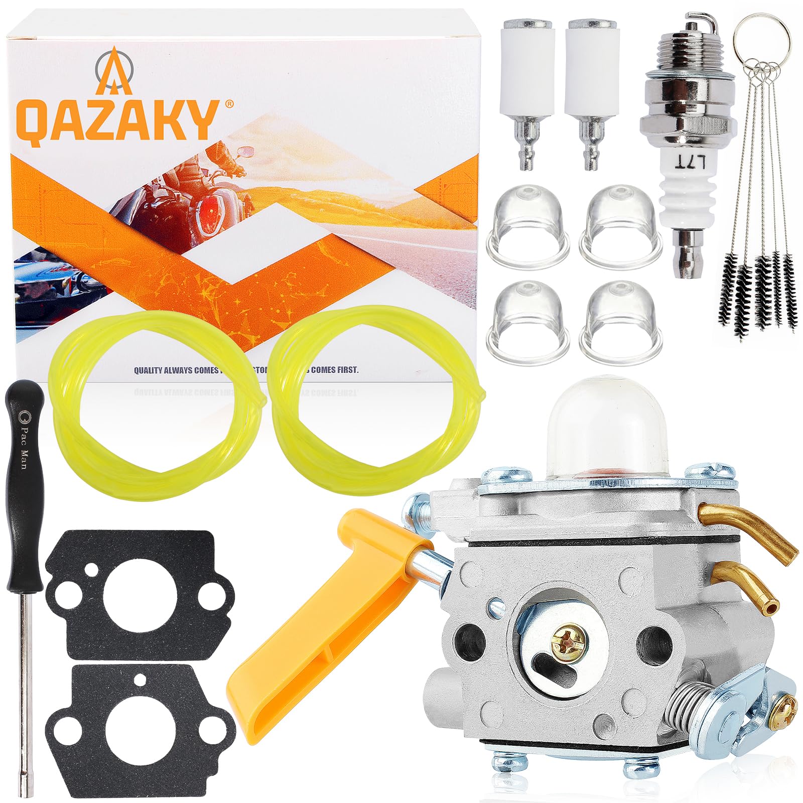 QAZAKY SS30 SS26 CS30 Carburetor Compatible with Ryobi Homelite Weed Edger 25cc 26cc 30cc Leaf Blower Trimmer C1U-H60 EX26 CS26 RY09056 308054043 308054077 308054003 308054013 BC26 BC30 TP30 TP26 Carb